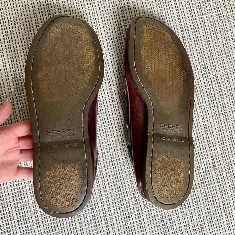 Mahogany Brown Leather Sperry Top Sider Boat Shoes